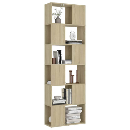 Book Cabinet Room Divider Sonoma Oak 60x24x186 cm