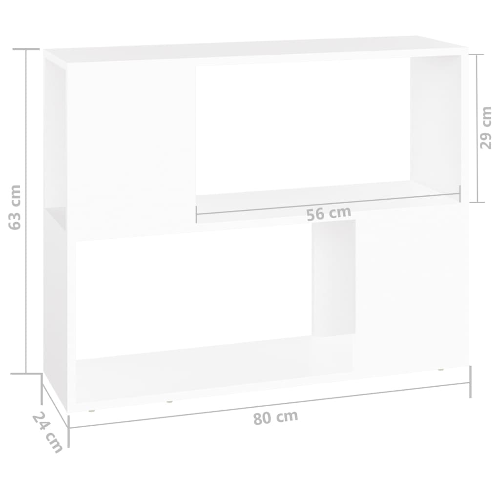 809116 vidaXL TV Cabinet White 80x24x63 cm Engineered Wood