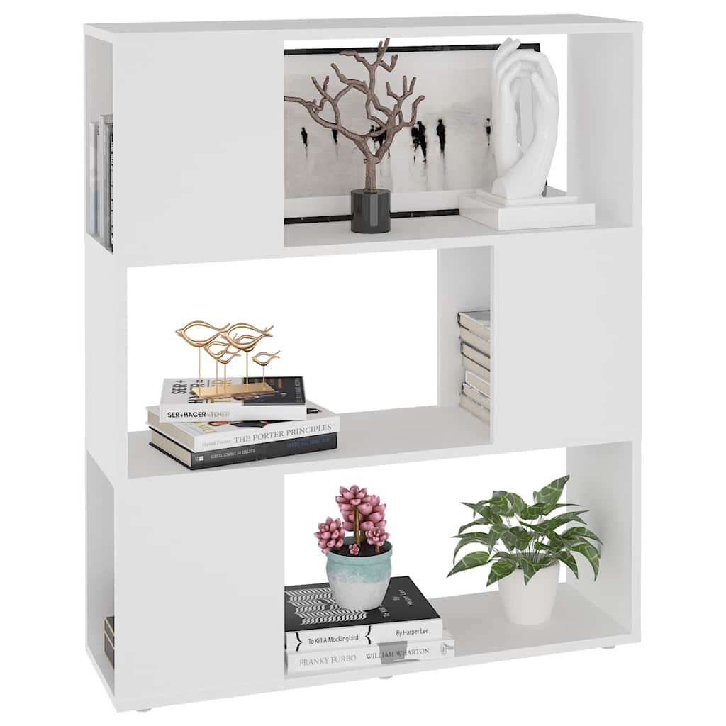 809125 vidaXL Book Cabinet Room Divider White 80x24x94 cm Engineered Wood