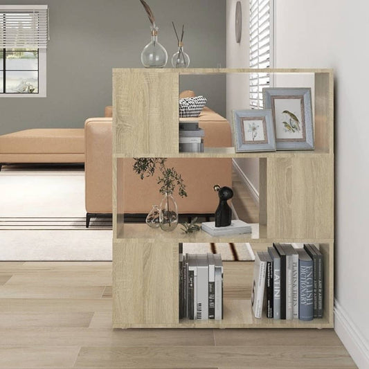 Book Cabinet Room Divider Sonoma Oak 80x24x94 cm Engineered Wood