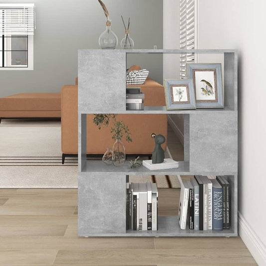 Book Cabinet Room Divider Concrete Grey 80x24x94 cm Engineered Wood