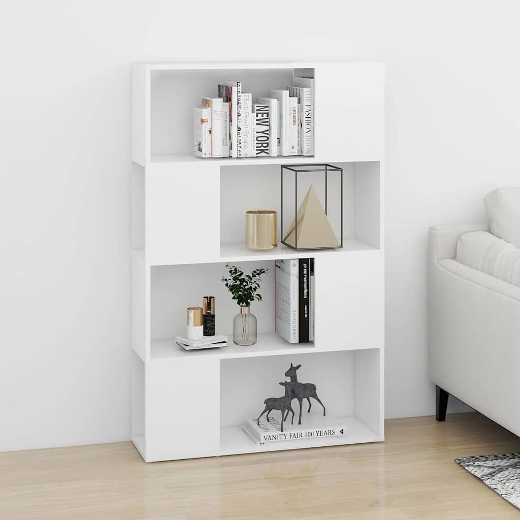 Book Cabinet Room Divider White 80x24x124.5 cm Engineered Wood