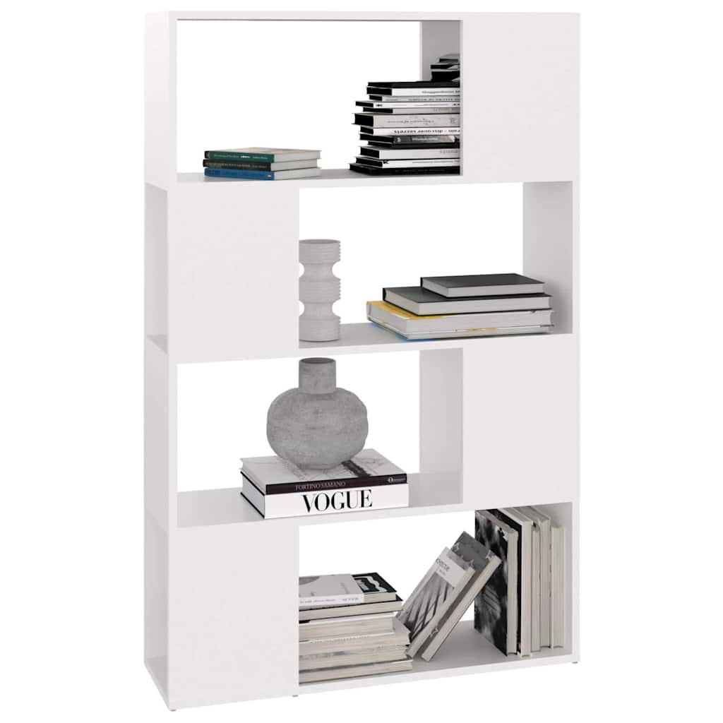 809134 vidaXL Book Cabinet Room Divider White 80x24x124,5 cm Engineered Wood