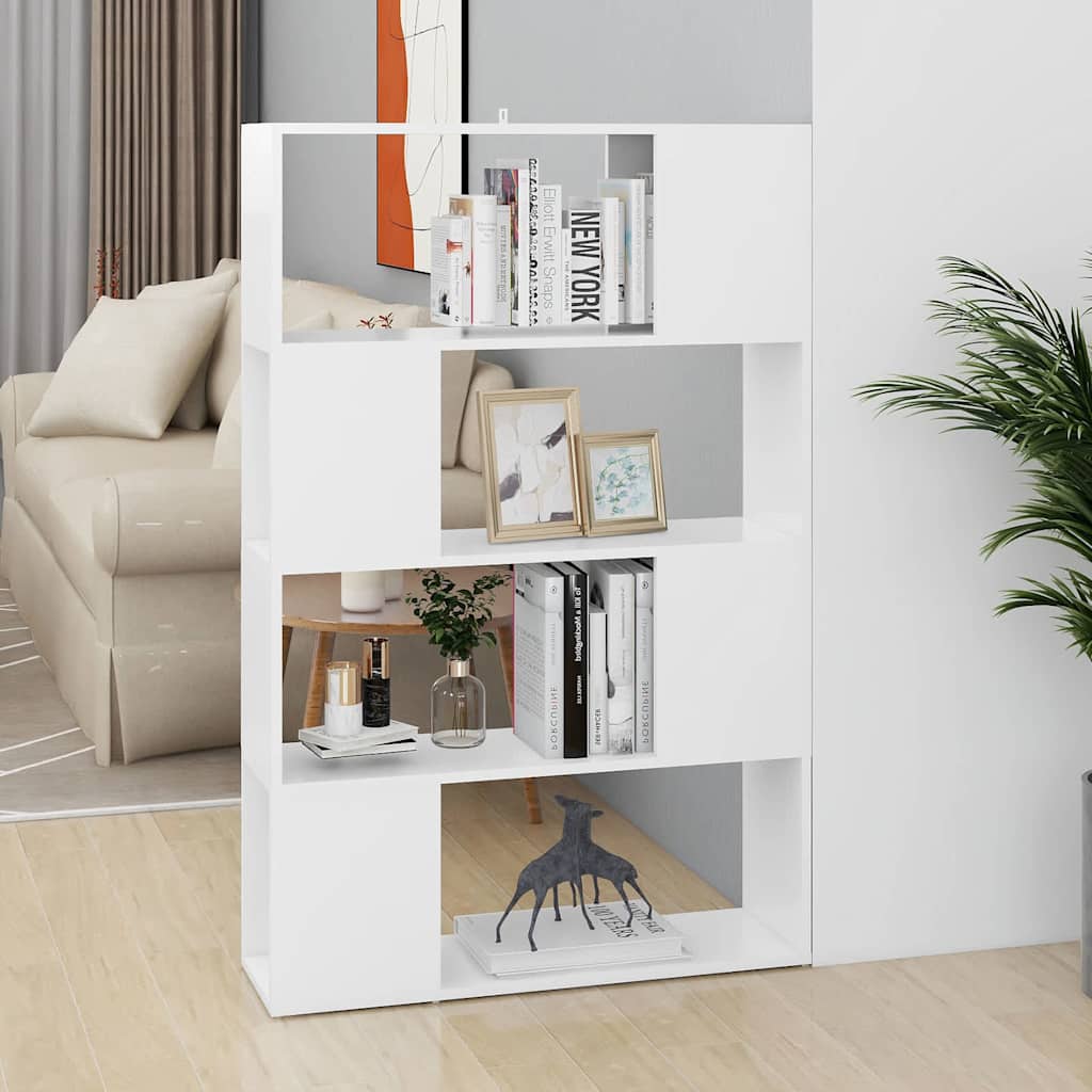 809134 vidaXL Book Cabinet Room Divider White 80x24x124,5 cm Engineered Wood