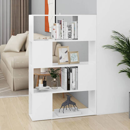 809134 vidaXL Book Cabinet Room Divider White 80x24x124,5 cm Engineered Wood