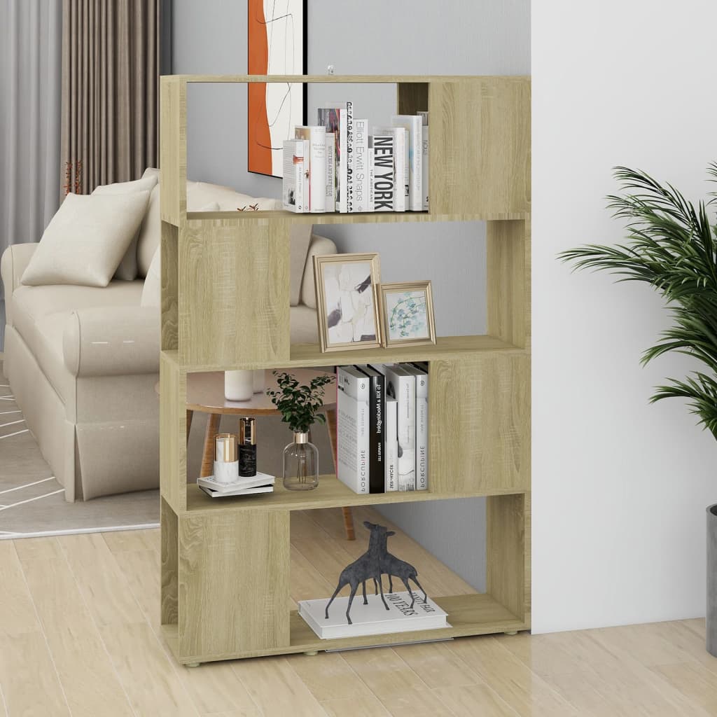Book Cabinet Room Divider Sonoma Oak 80x24x124.5 cm Engineered Wood