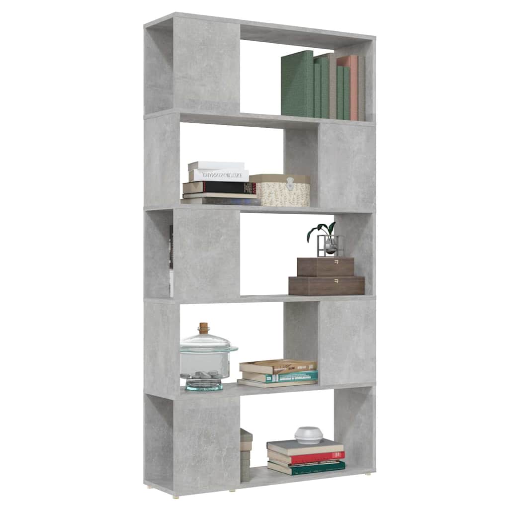 Book Cabinet Room Divider Concrete Grey 80x24x155 cm