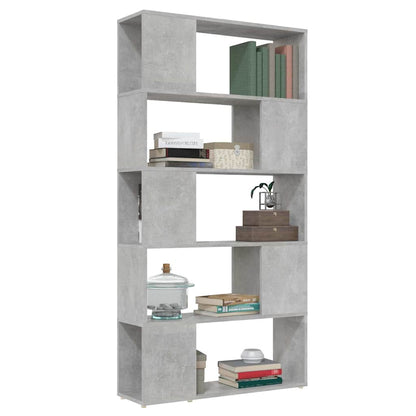 Book Cabinet Room Divider Concrete Grey 80x24x155 cm