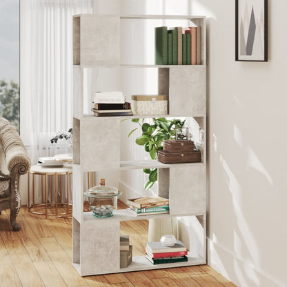 Book Cabinet Room Divider Concrete Grey 80x24x155 cm
