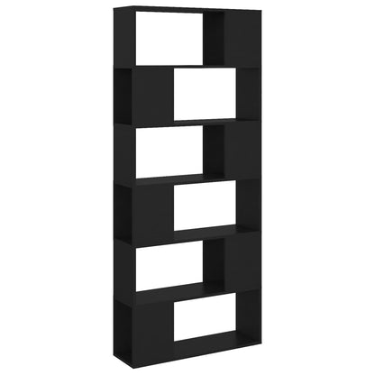 Book Cabinet Room Divider | Black | Engineered Wood | Large