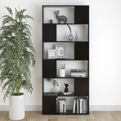 Book Cabinet Room Divider | Black | Engineered Wood | Large