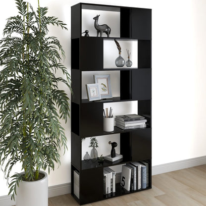 Book Cabinet Room Divider | Black | Engineered Wood | Large