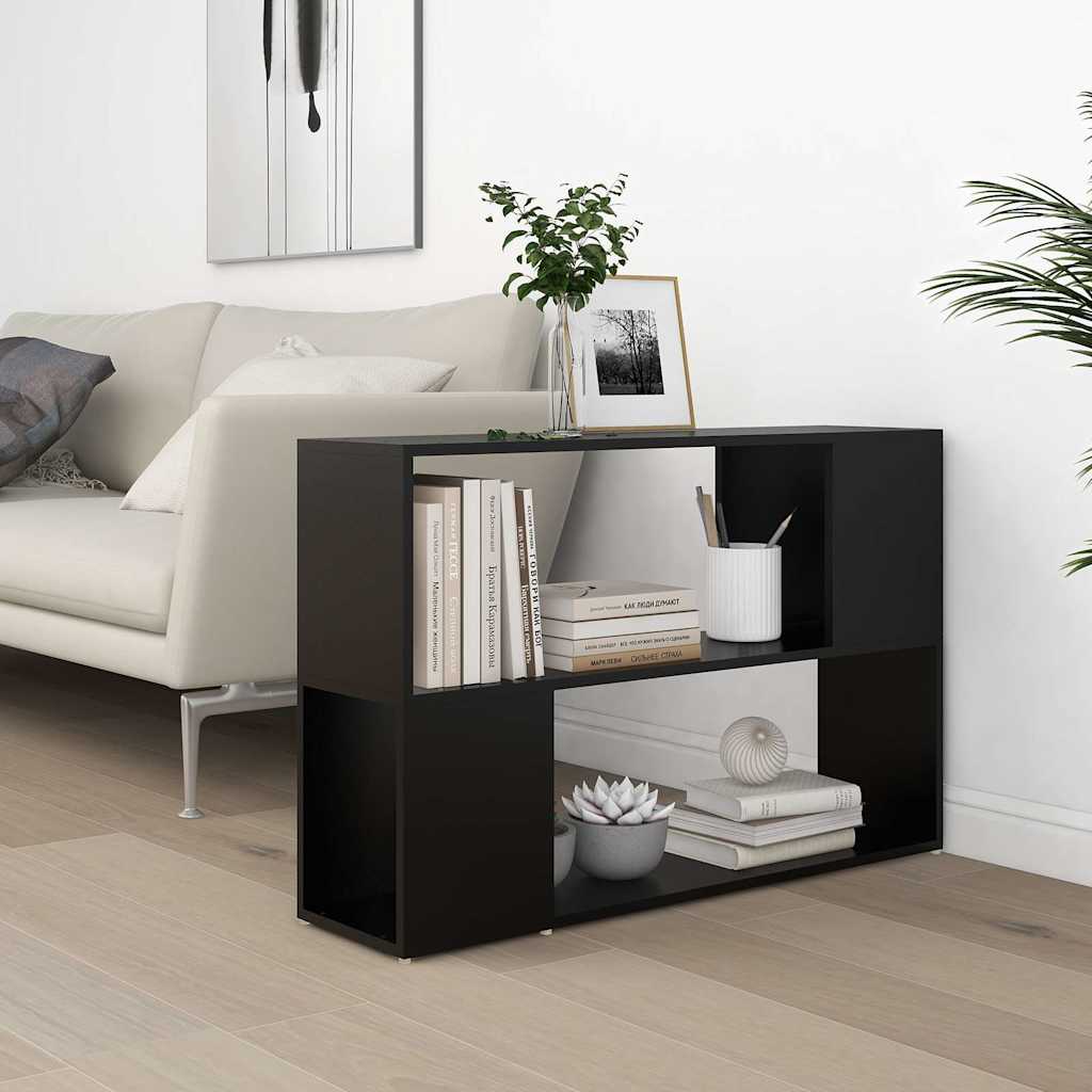 809171 vidaXL Book Cabinet Black 100x24x63 cm Engineered Wood