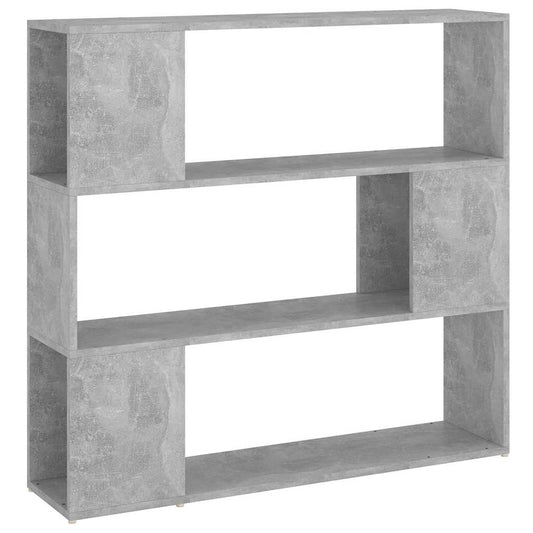 809183 vidaXL Book Cabinet Room Divider Concrete Grey 100x24x94 cm