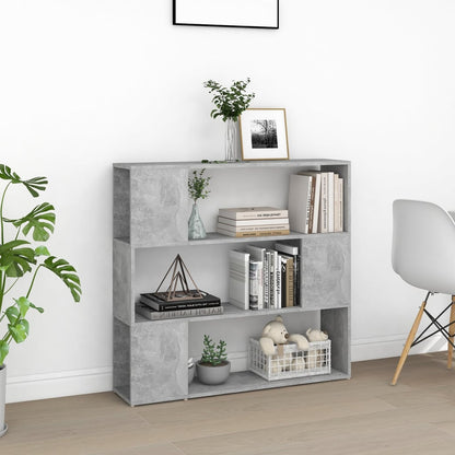 809183 vidaXL Book Cabinet Room Divider Concrete Grey 100x24x94 cm