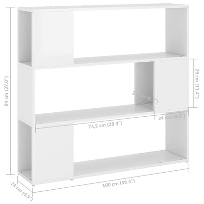 Book Cabinet Room Divider | High gloss white | Engineered wood