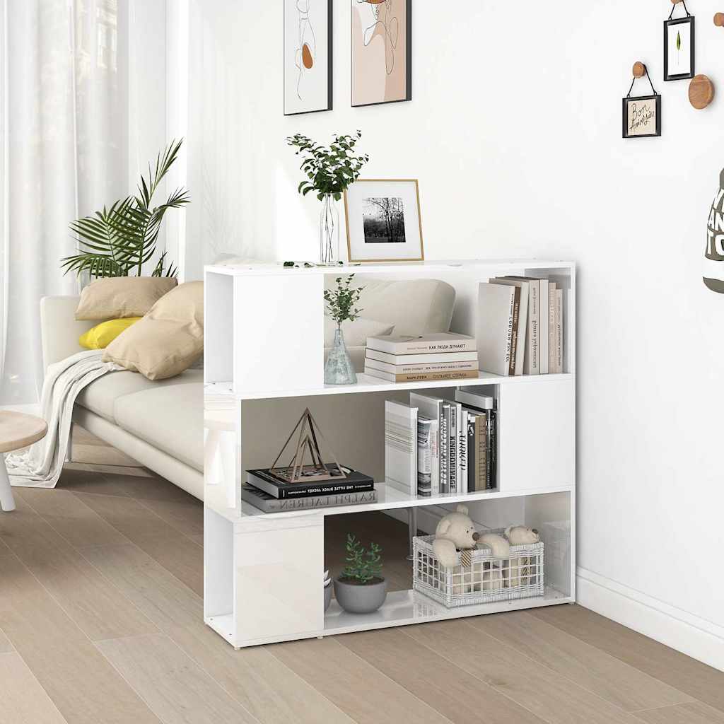 Book Cabinet Room Divider | High gloss white | Engineered wood