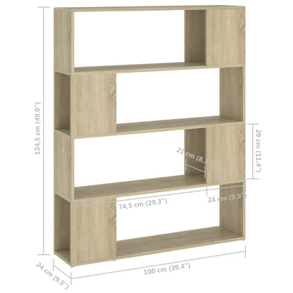 Book Cabinet Room Divider | Sonoma oak | Engineered wood | Medium
