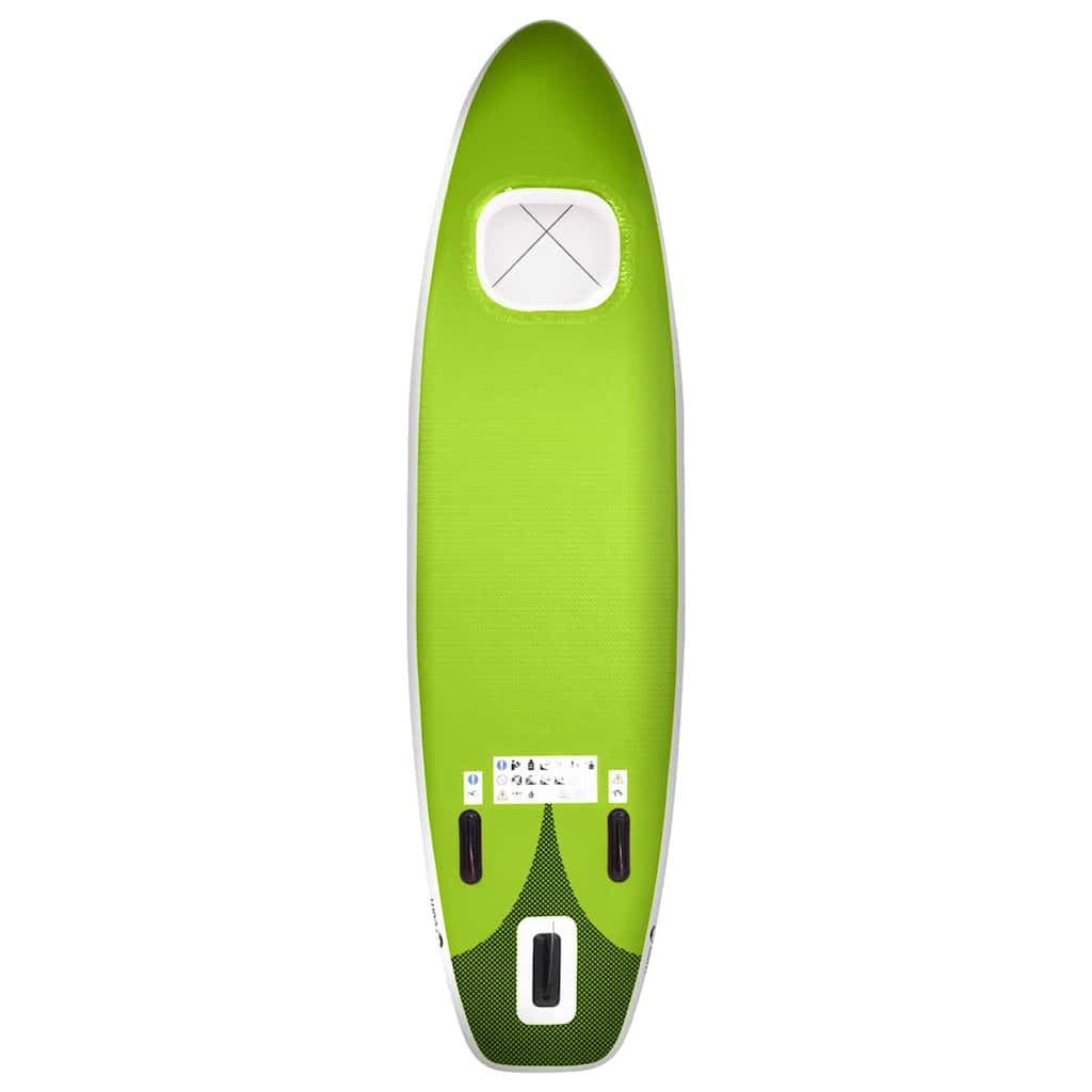 Inflatable Stand Up Paddle Board Set Green 300x76x10 cm
