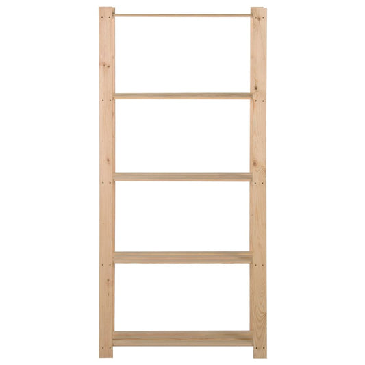 5-Tier Storage Rack 80x28.5x170 cm Solid Pinewood