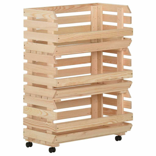 327326 vidaXL Vegetable Trolley 57x30x80 cm Solid Pinewood