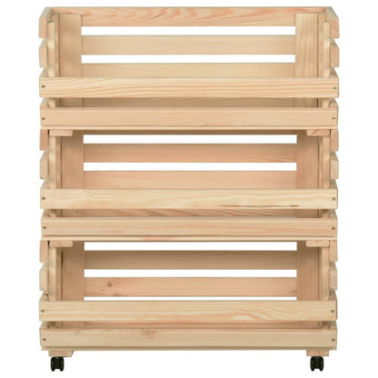 Vegetable Trolley 77x30x80 cm Solid Pinewood
