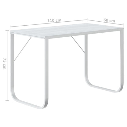 Computer Desk White 110x60x73 cm Engineered Wood