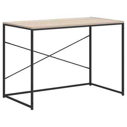 Computer Desk Black and Oak 110x60x70 cm Engineered Wood