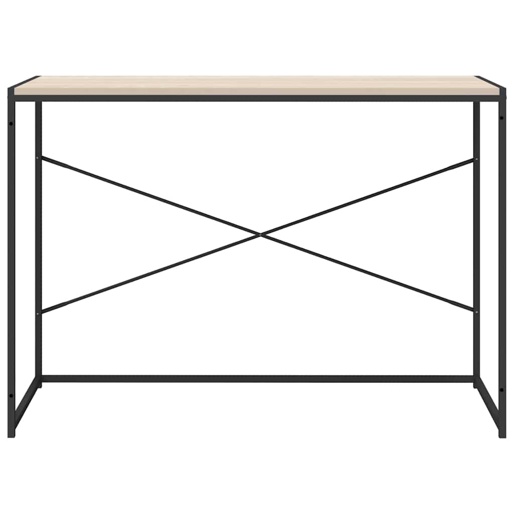 Computer Desk Black and Oak 110x60x70 cm Engineered Wood