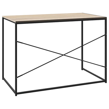 Computer Desk Black and Oak 110x60x70 cm Engineered Wood