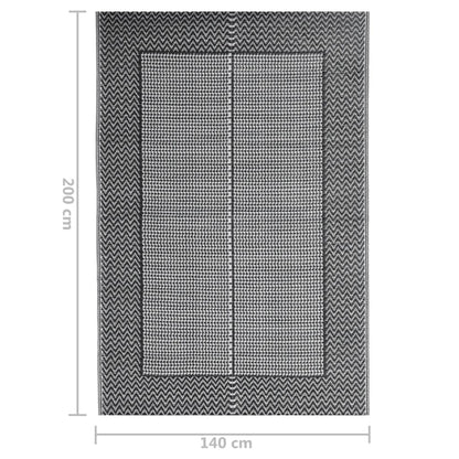 Outdoor Rug ARAKIL Black 140x200 cm PP