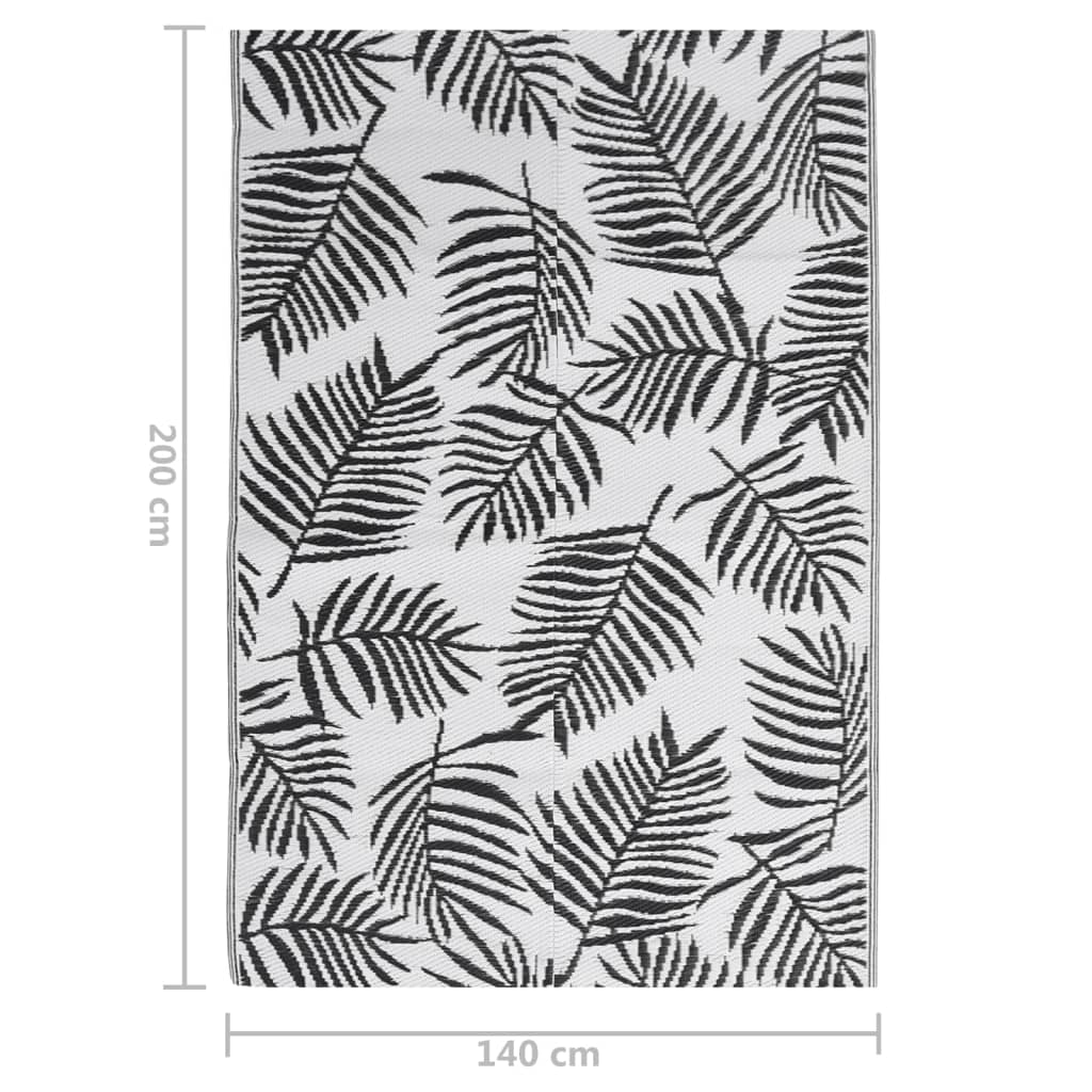 Outdoor Rug ARAKIL Black 140x200 cm PP