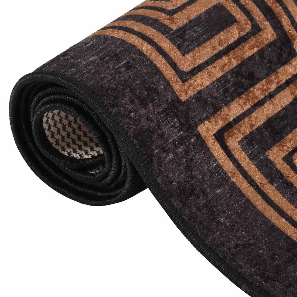 Rug Washable 80x150 cm Black and Gold