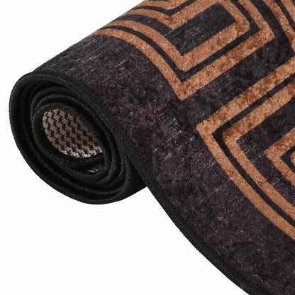 Rug Washable 80x150 cm Black and Gold