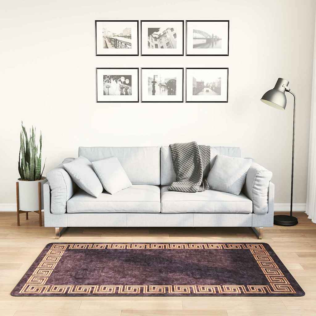 Rug Washable 80x150 cm Black and Gold