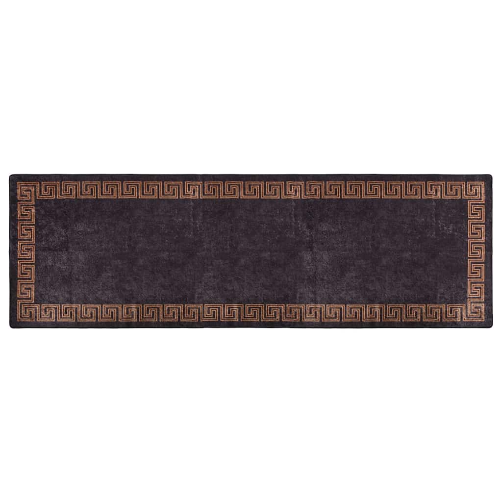 Rug Washable 80x300 cm Black and Gold