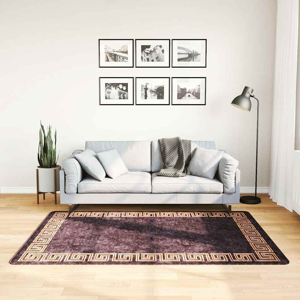 Rug Washable 120x180 cm Black and Gold