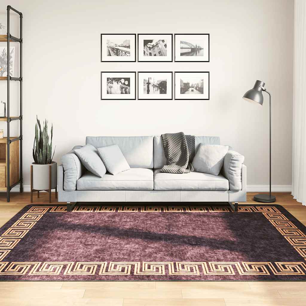 Rug Washable 160x230 cm Black and Gold
