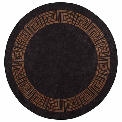 Rug Washable φ120 cm Black and Gold