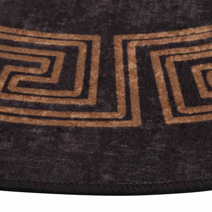 Rug Washable φ120 cm Black and Gold