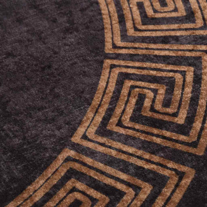 Rug Washable φ120 cm Black and Gold