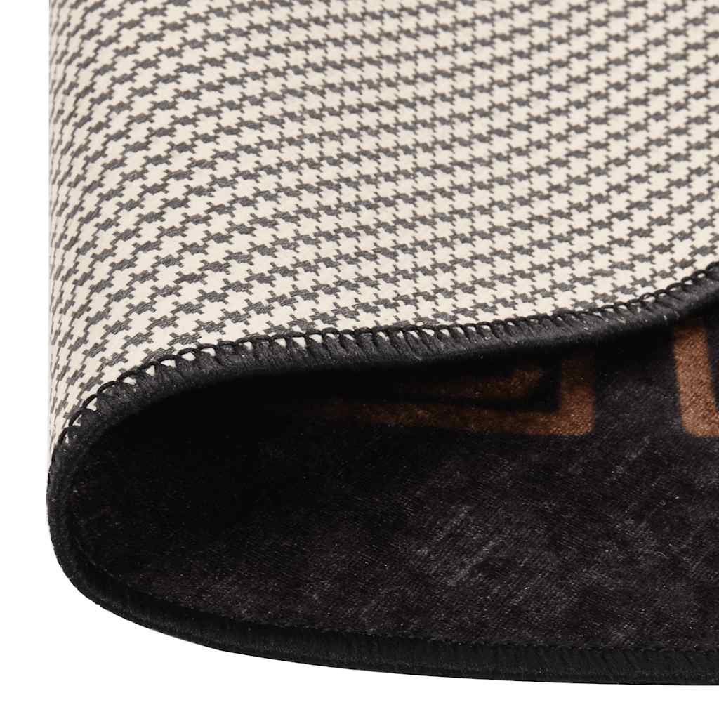 Rug Washable φ120 cm Black and Gold