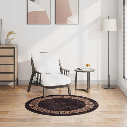 Rug Washable φ120 cm Black and Gold