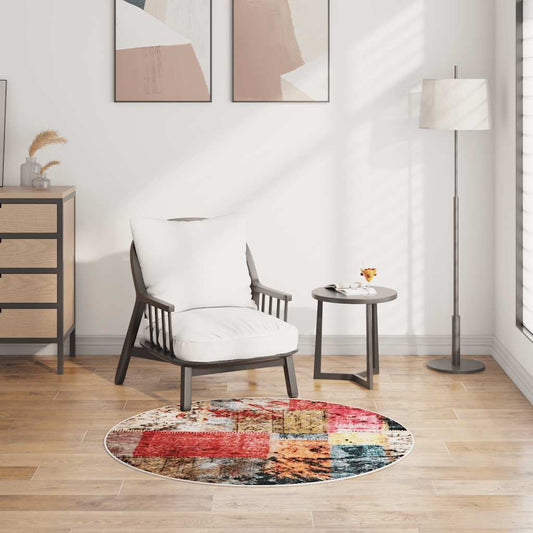 Rug Washable Patchwork φ120 cm Multicolour
