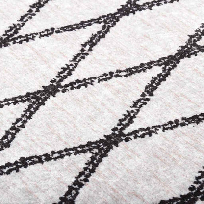 Rug Washable 80x150 cm Black and White
