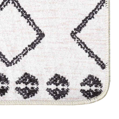 Rug Washable 80x150 cm Black and White