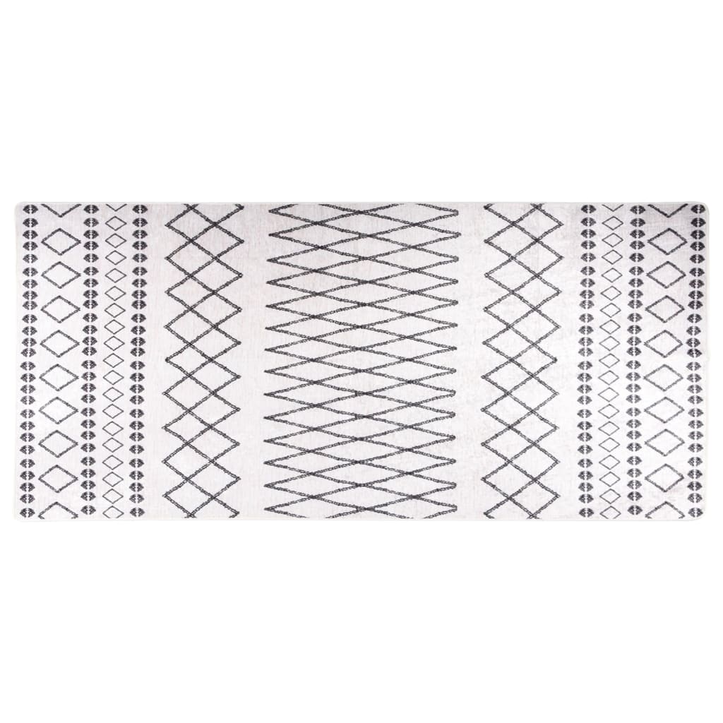 Rug Washable 80x300 cm Black and White