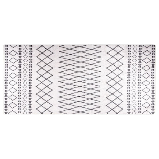 Rug Washable 80x300 cm Black and White