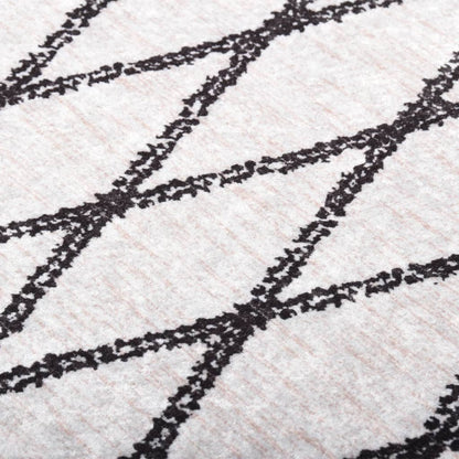 Rug Washable 80x300 cm Black and White