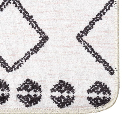 Rug Washable 80x300 cm Black and White